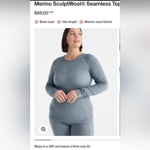 Like New Knix Merino SculptWool Seamless Top - Large - Smokeshow